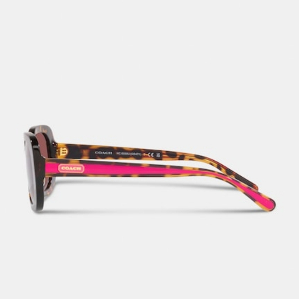 NWT Badge Rounded Square Sunglasses Coach - Picture 7 of 17